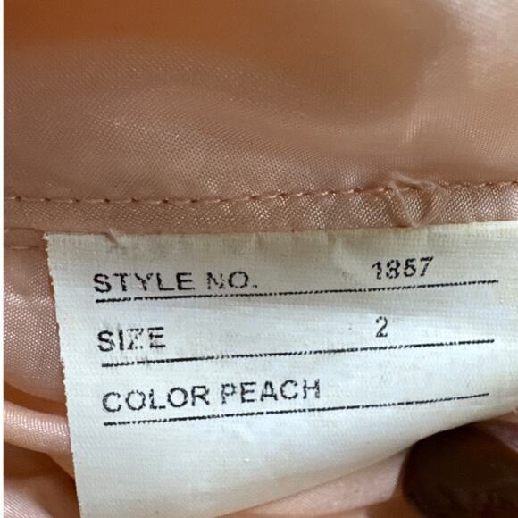 Light Peach Beaded Bodice Back Lace Up Formal Prom Pageant Dress Women 2 - Picture 11 of 12